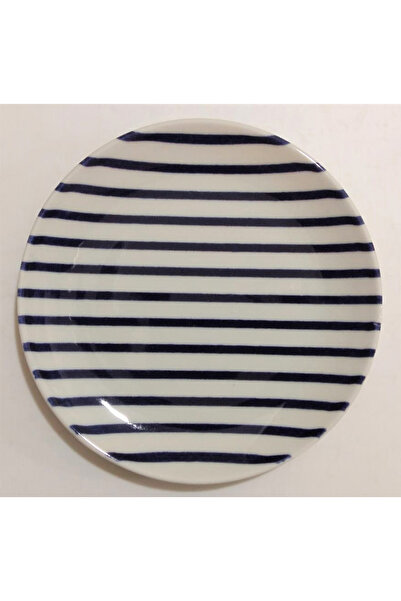 Tulu 19 cm x 1 Piece Navy Blue Striped Cake Plate