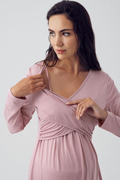 Artış Viscous Lycra Long Sleeve Maternity Pajama Set - 15205