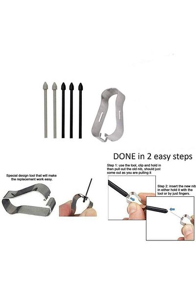 TEKNETSTORE S-Pen Spare Pen Tip and Mounting Device - 5 Spare Pen Tips, Compatible with All S-Pen Models