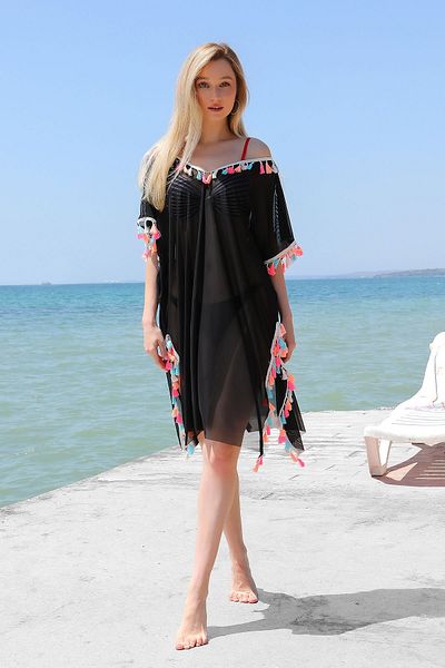 TooHot Μοντέλο 2010 Γυναικείο φόρεμα παραλίας με φούντες - Pareo Cut