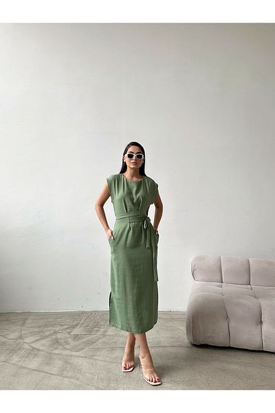 Swan Woman Φόρεμα με λεπτομέρεια μανίκι