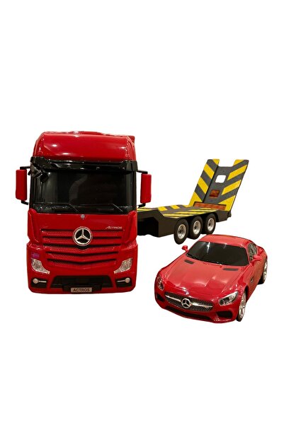Shem Rastar R/C Uzaktan Kumandalı Mercedes Actros Tır + AMG GT Araba - Kırmızı