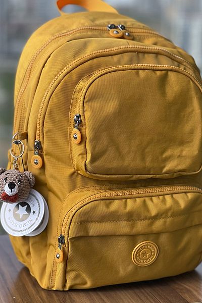 NEMO BAGS Unisex Mustard Backpack School Bag Laptop and Travel Bag Waterproof, 40x30cm