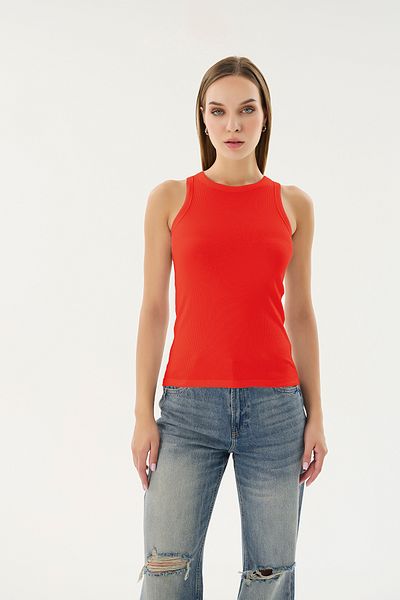 Sevim 16156 Model Women's Corded Closed Neck T-shirt
