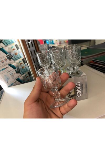 Kaveh glass 6’lı Cam Lüx Kahve Yanı Su Bardağı