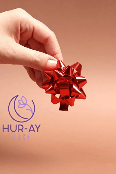 HUR-AY PACK Red Color / Metallized Star Gift Ornament / Packing Raffia / Gift Bag