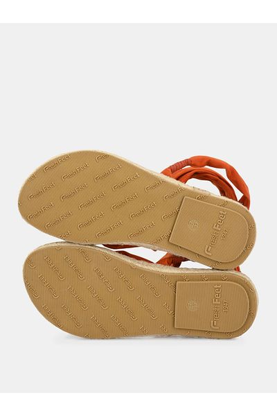 Fresh Feet By Styli V Strap Ankle Tie Up Flat Sandals