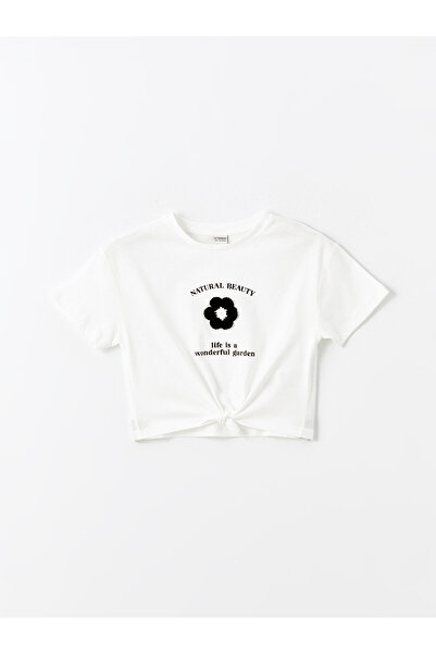 LC Waikiki Dívčí triko Crew Neck - potištěné, krátký rukáv