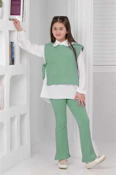 Asortix Set de trei camisole din bumbac pentru fete - cămașă, pantaloni, maio...