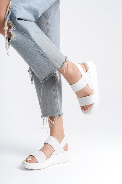 Shoesers Orthopedic Women's Sandals - Thick Sole, Double Strap, Elastic Casual Shoes