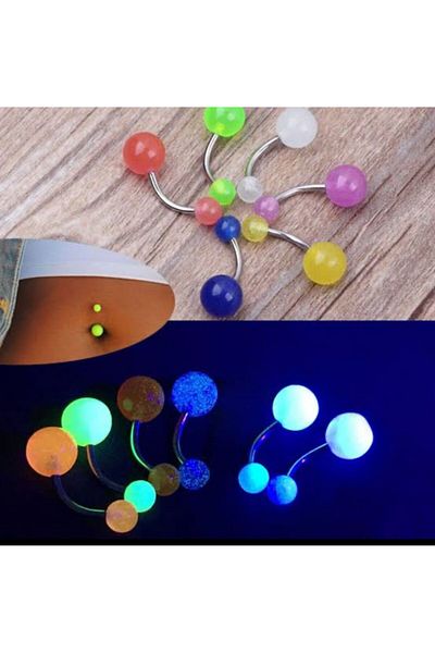jueves Neon Color Belly Piercing - Phosphorescent Surgical and Steel Trend Exam
