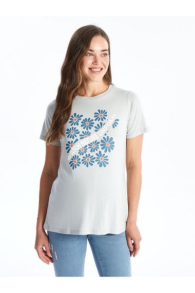 LC Waikiki Umstands-T-Shirt – Rundhalsausschnitt, bedruckt, kurze Ärmel