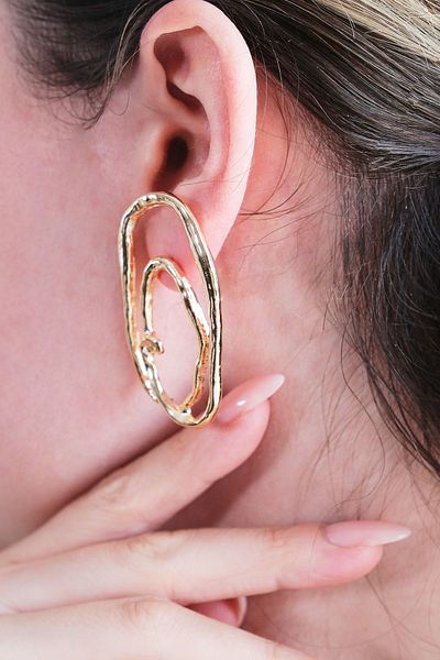 AURRARİ Uniq Gold 2-Piece Hoop Earring Set