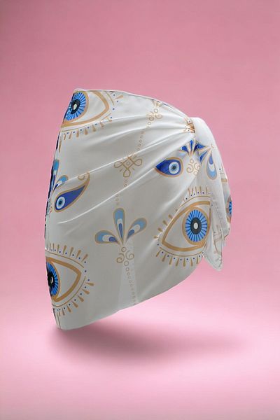 pistore Rochie de plajă pentru femei, din șifon, cu model de ochi albi, scurtă, sezon nou