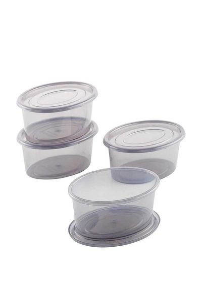 Espas Home Smoked 4 Piece Oval Storage Set