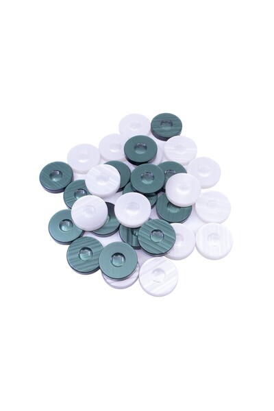Otantik Green White 35mm Backgammon Scale - 3.5 cm Pearlescent