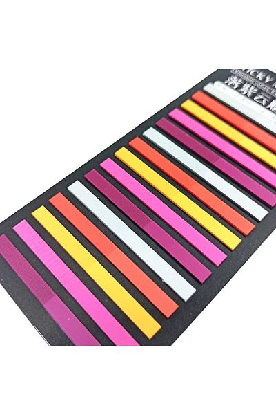 sibga tasarım Transparent Colored Thin Strip Postit - Bookmark, 300 Sheets