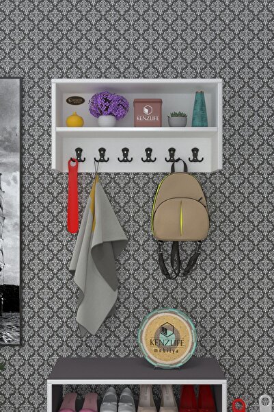 Kenzlife Elbise Askılığı Askılık Zeytuni Byz 35*070*20 Siyah 6 Adet Askı Portmanto Raflı