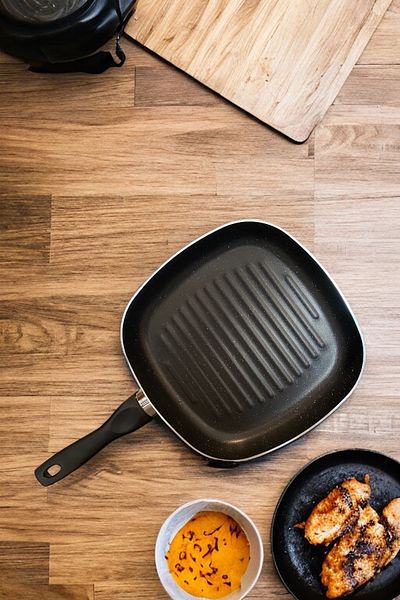 Bayev Ragnar Grill 26 Cm Striped Fireproof Non-Stick Granite Grill Pan