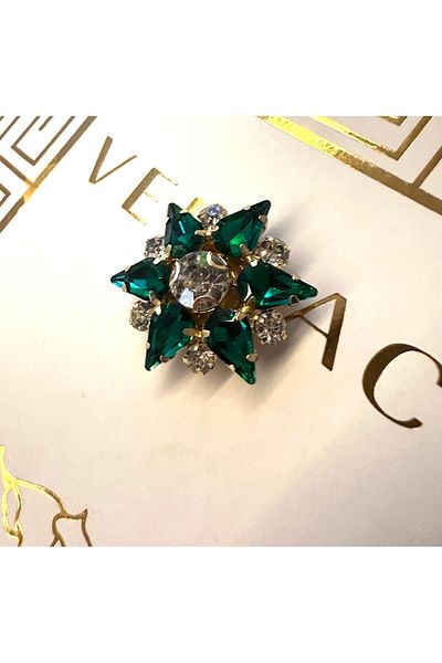 ODDA TASARIM ATÖLYESİ Green large stone plug-sticker seamless bottom clip button