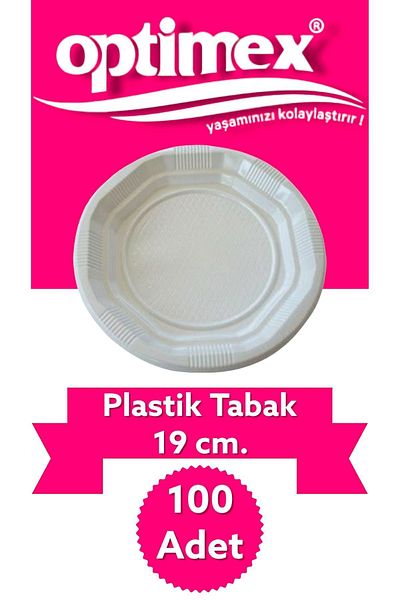 OPTİMEX Plastic Plate 19 cm 100 Pieces
