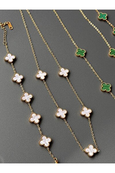 MOD10 طقم قلادة وسوار من الفولاذ موديل البرسيم