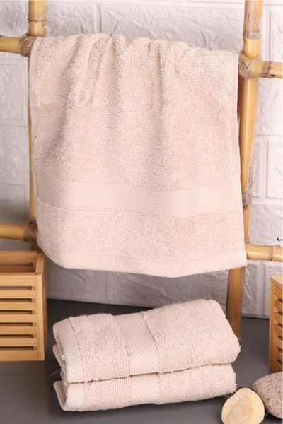 Bambum Cindy - Πετσέτα χεριών 3 τεμαχίων Microcotton Μπεζ 30x50cm