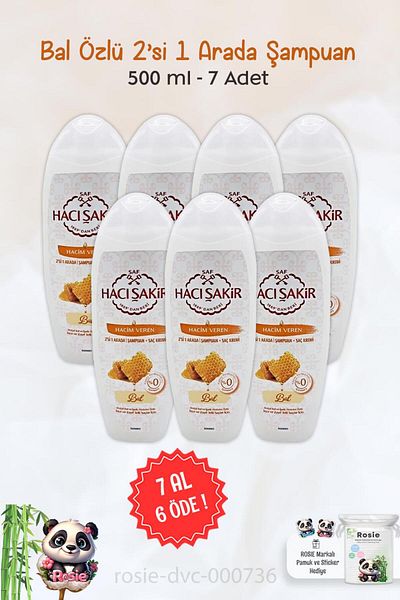Hacı Şakir Hacı Şakir Honey BUY 7 PAY 6 - 2 in 1 Shampoo Giving 500 ml and ROSIE