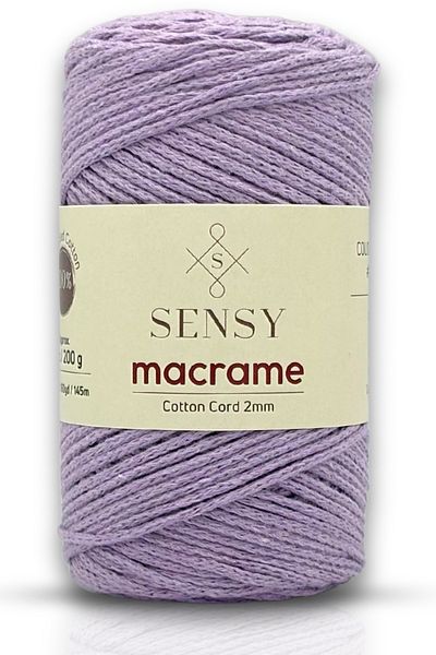 SENSY Premium Koton Yarn - Geantă Macrame cu lanț Supla de 2 mm, liliac