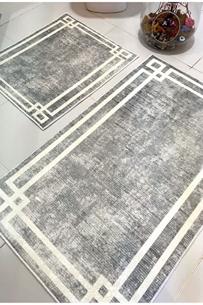 Zeria Home Covoraș de baie lavabil cu bază anti-alunecare 2 bucăți 60x100 - 5...