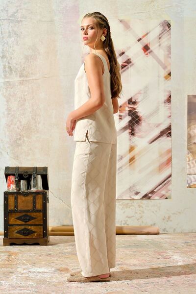 UPGRADE Μπλούζα αμάνικη βισκόζη σε μπεζ χρώμα