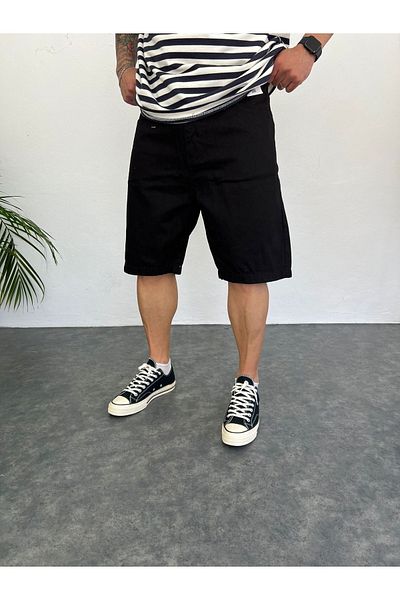 Oliggopol Ανδρικό μαύρο τζιν τζιν Capri Comfortable Fit Premium Baggy Fit