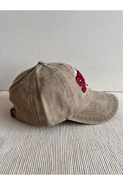 CosmoOutlet Unisex Μπεζ Χρώμα Super Premium Κεντημένο και Πλενόμενο Ρυθμιζόμενο Καπάκι Πλάτης