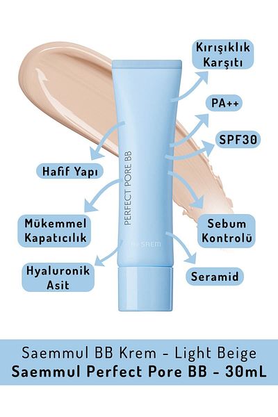 THE SAEM Saemmul Perfect Pore Bb 30ml - Light Beige - Spf30 Pa - Vi̇onine