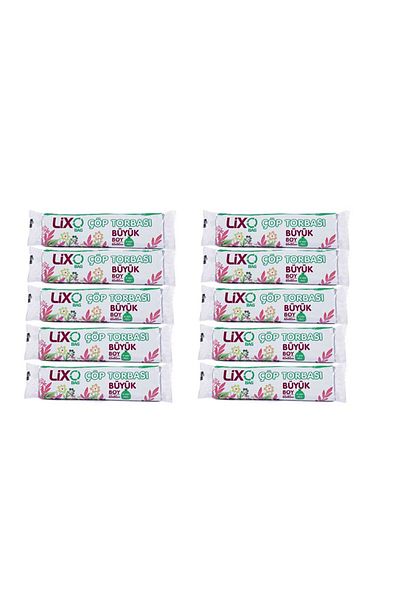 LİXOBAG Blue Garbage Bag - Large Size 50 Liters, 10 Rolls X 10 Packs