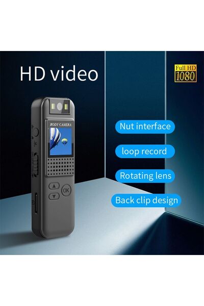 Genel Markalar Mini Kamera 1.4 Inç Hd 1080P Güvenlik Için Taşınabilir Vücut +...