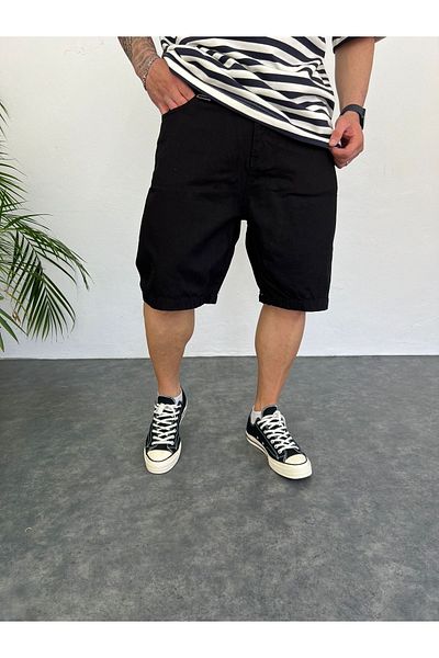 Oliggopol Ανδρικό μαύρο τζιν τζιν Capri Comfortable Fit Premium Baggy Fit