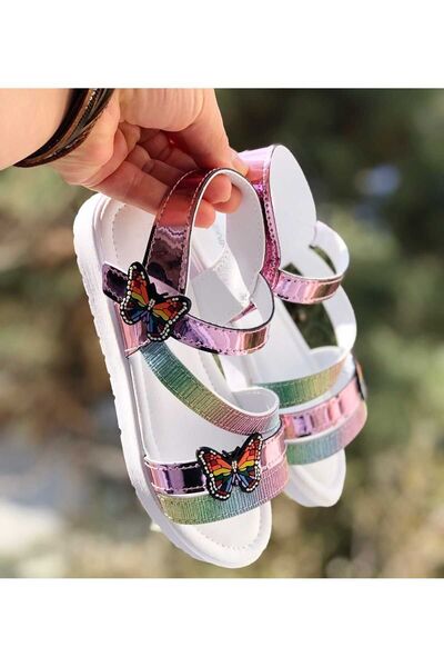 Pandalina Dětské sandály na suchý zip Butterfly Figures Non-Slip Phylon (light) Podrážka Letní Dětská obuv