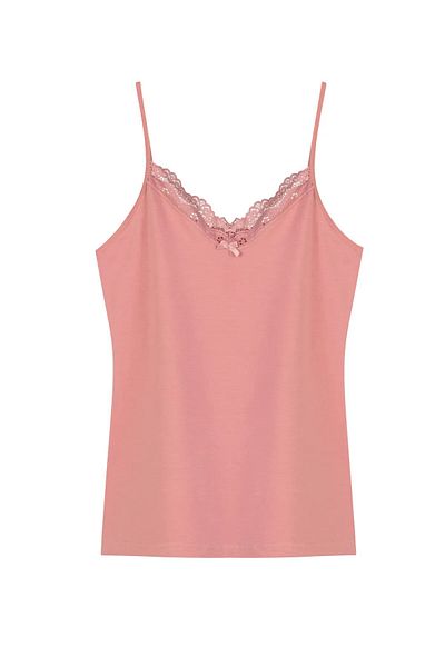 Miss Blue Moon 8000-1 Model V-Neck Lace Single Tank Top