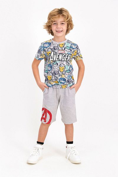 Marvel Disney Licensed Boy Bermuda Suit - S Avengers Karmelange