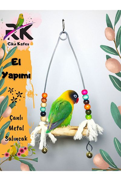 Ciko Kafes Budgie Natural Swing with Bells