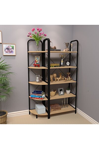Metallica Concept 5 Raflı Metal  Kitaplık Rafı Dekoratif Aksesuar Rafı