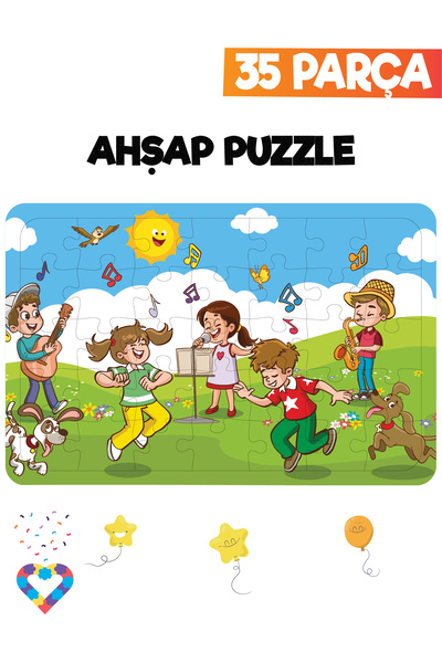 esatoys Ahşap Çocuk Puzzle 35 Parça