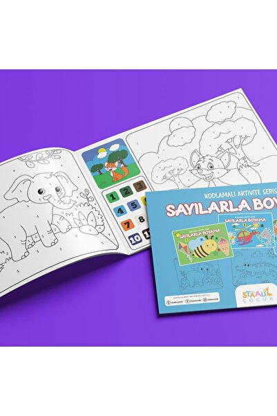 STAAU Çocuk Kodlamalı Aktivite Serisi - Sayılarla Boyama Kitabı - Seviye 3