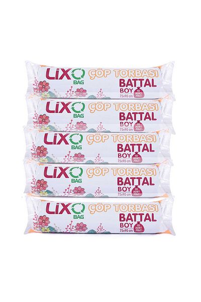 LİXOBAG Blue King Size Garbage Bag - 10 Rolls, 5 Packs, 70 Liters