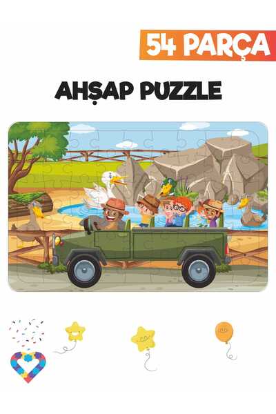 esatoys Ahşap Çocuk Puzzle 54 Parça