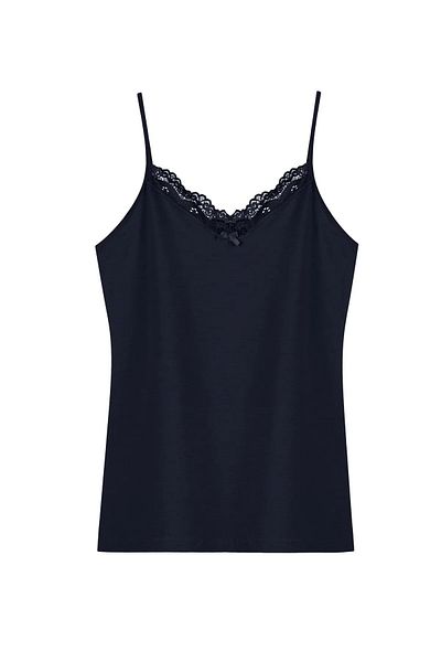 Miss Blue Moon 8000-1 Model V-Neck Lace Single Tank Top