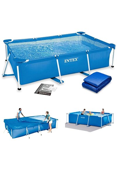 Intex 28272 Havuz + Örtü Seti Dikdörtgen Prefabrik Aile Havuzu 300x200x75 cm