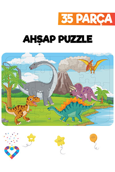 esatoys Ahşap Çocuk Puzzle 35 Parça