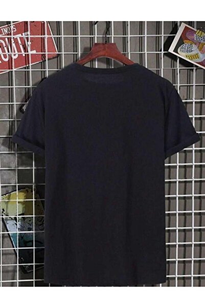 MOONBULL Uniseksowy T-shirt oversize z nadrukiem lwa, nadrukiem na lewej piersi i lewym rękawie